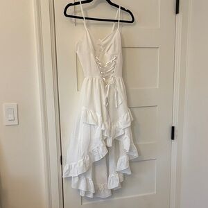 SHEIN White Ruffled Midi Dress